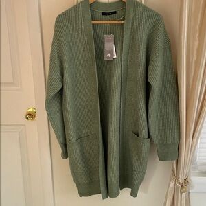 NWT Cozy Sage Green Open-Front Cardigan by George